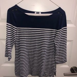 Blue and white blouse